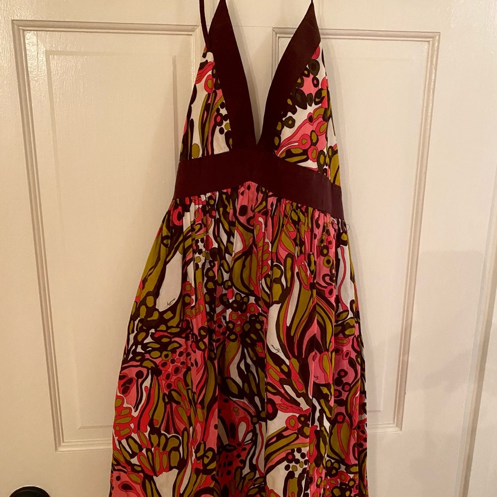 Milly Multicolored Halter Cocktail Dress